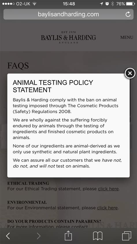 does baylis and harding test on animals|Baylis & Harding .